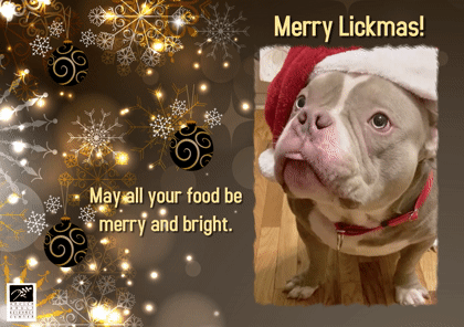 Dog Licking Christmas Card